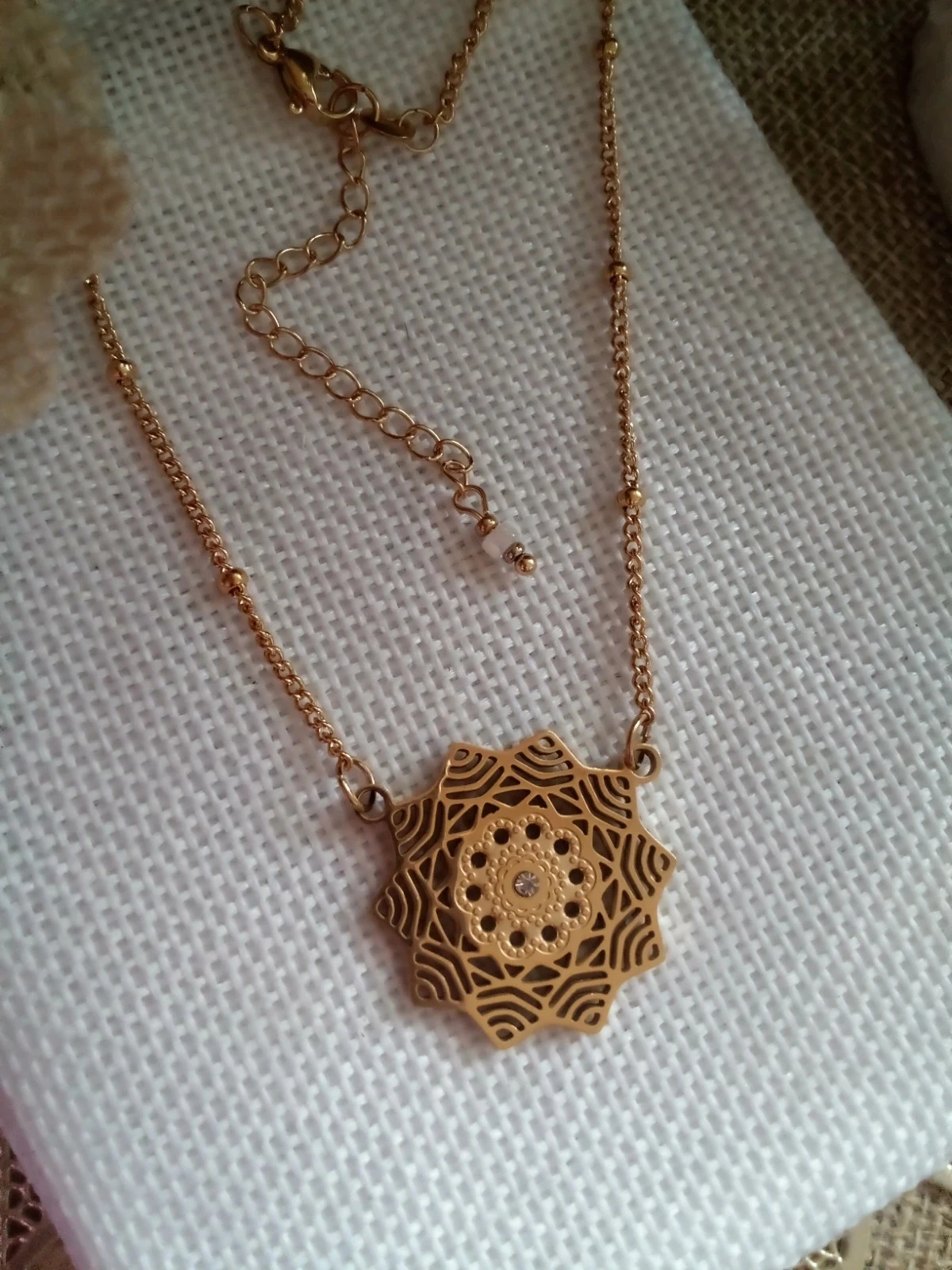 Collar bohemio con flores de circonita de acero inoxidable – photo 5